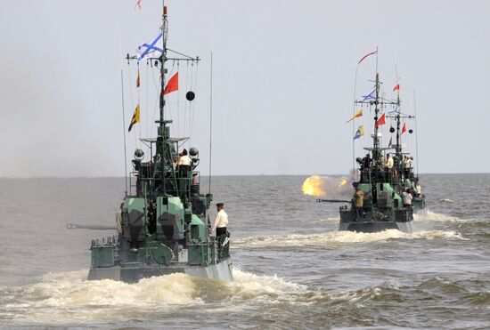 Exercise of Marine Corps battallion of Caspian Fleet