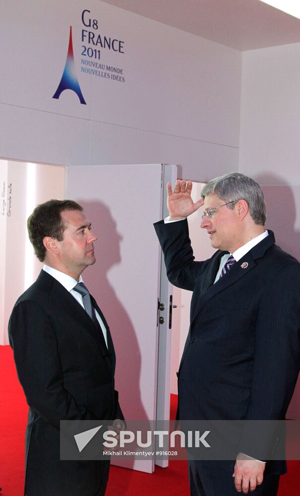 Dmitry Medvedev at G8 summit in Deauville. Day two