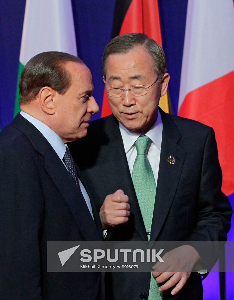 Silvio Berlusconi and Ban Ki-moon