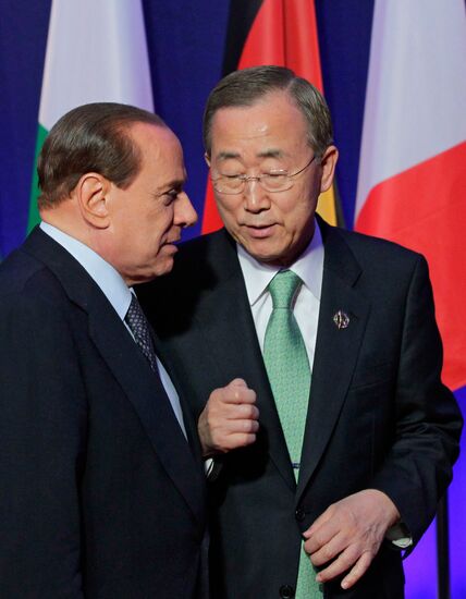 Silvio Berlusconi and Ban Ki-moon