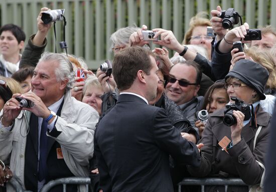 Dmitry Medvedev attends G8 summit in Deauville. Second day.