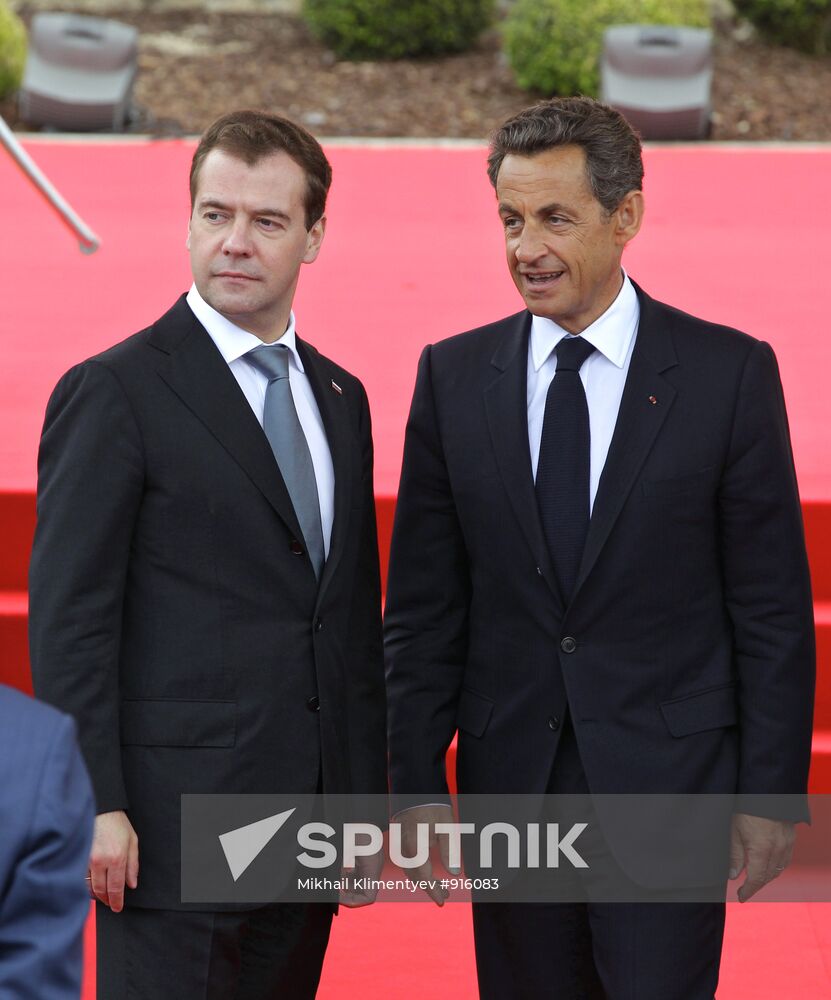 Dmitry Medvedev attends G8 summit in Deauville. Second day.