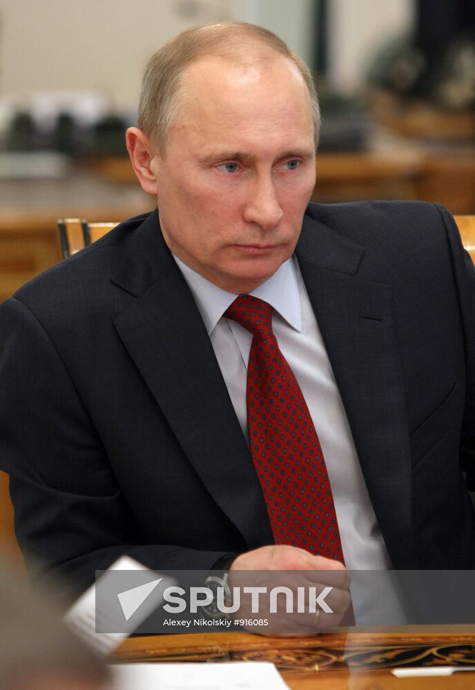 Vladimir Putin conducts meeting in Novo-Ogaryovo