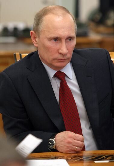 Vladimir Putin conducts meeting in Novo-Ogaryovo