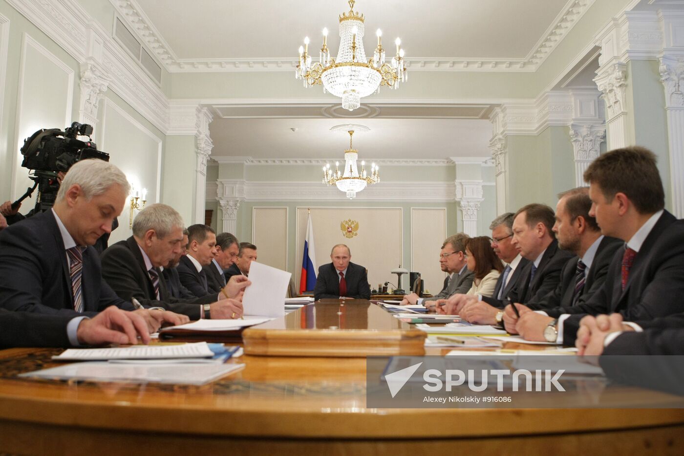 Vladimir Putin conducts meeting in Novo-Ogaryovo