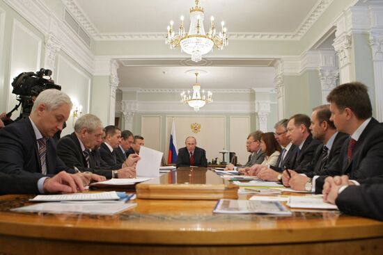 Vladimir Putin conducts meeting in Novo-Ogaryovo