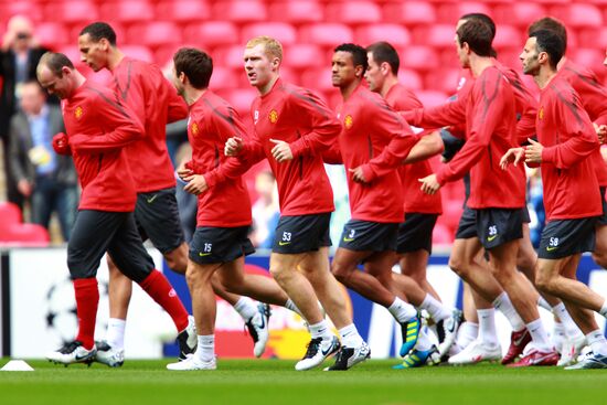 UEFA Champions League. Manchester United's training session