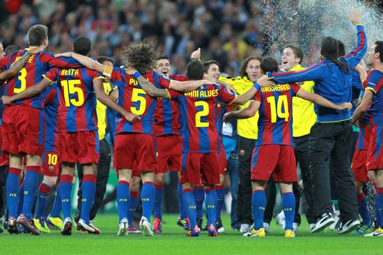 Football Champions League. Match Barcelona - Manchester United