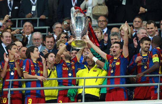 Football Champions League. Match Barcelona - Manchester United