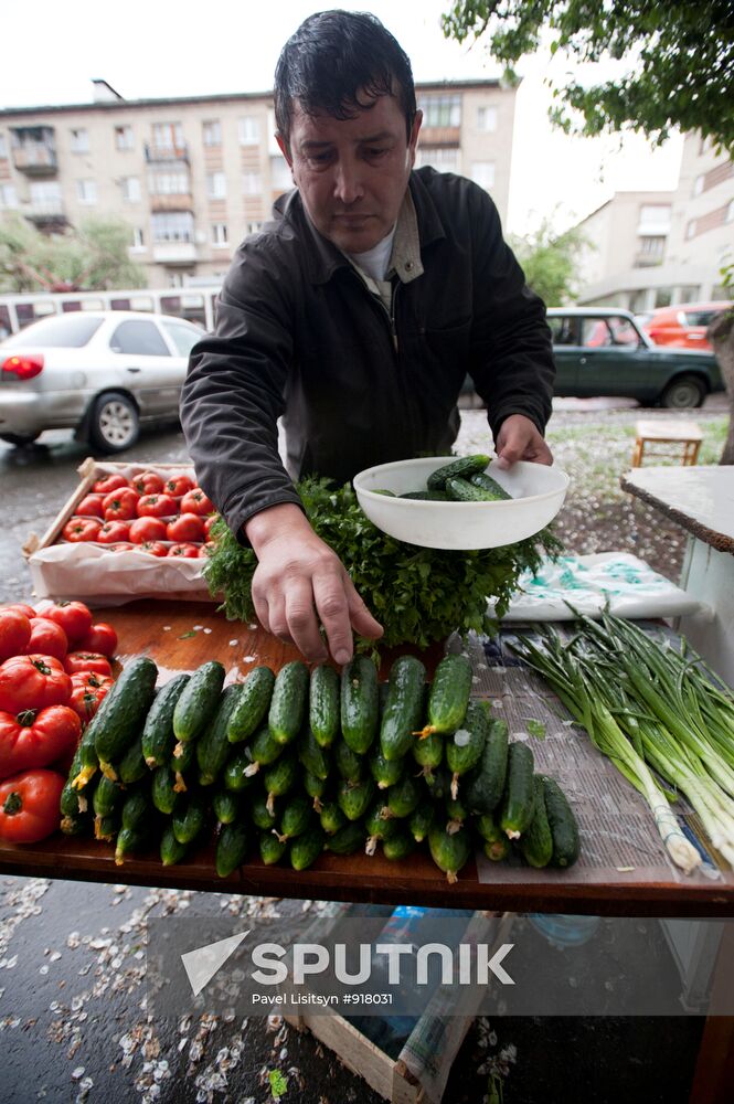 Vegetables on sale in Russian markets