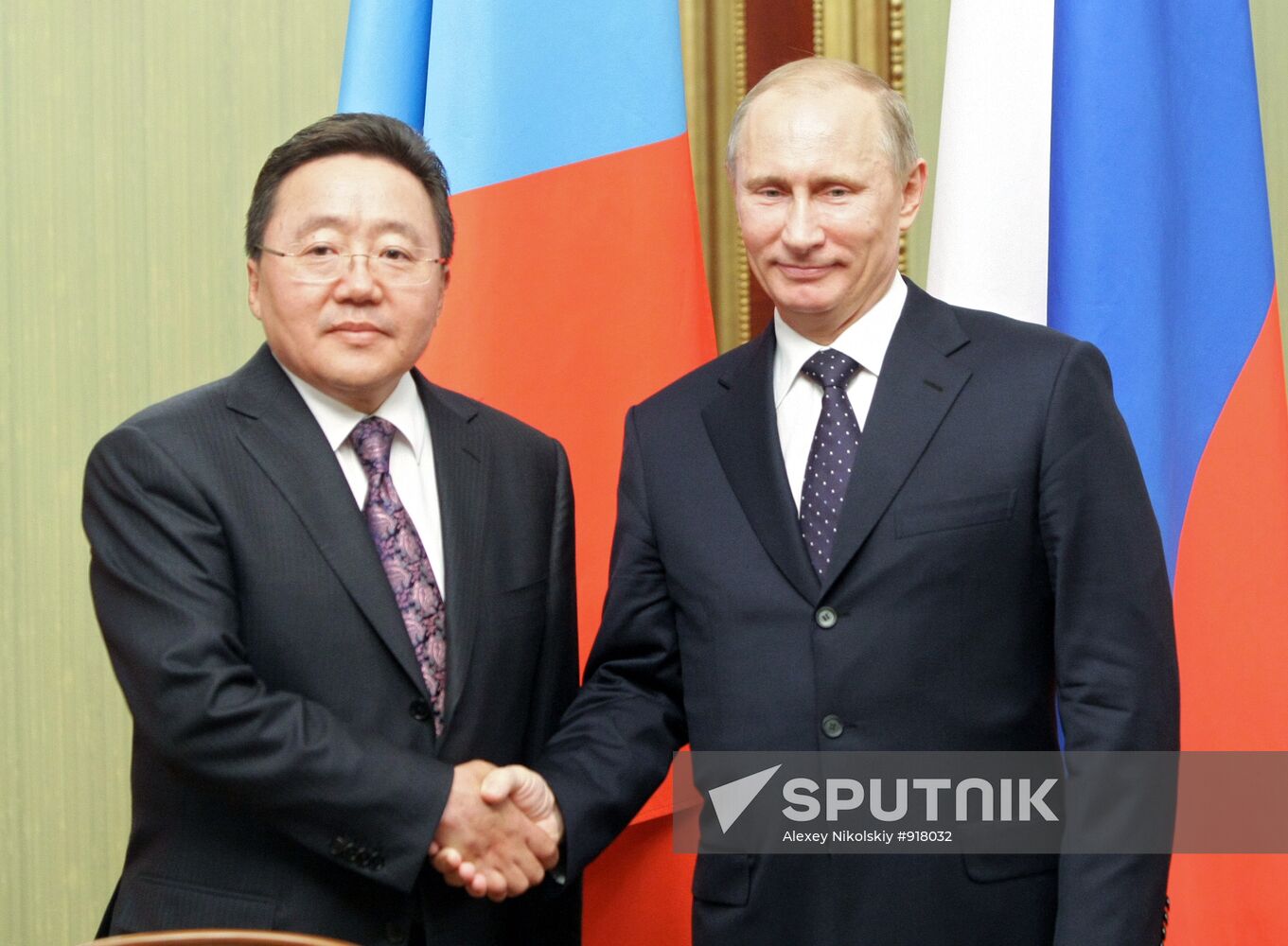 Vladimir Putin meets with Tsakhiagiin Elbegdorj