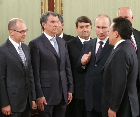 Vladimir Putin meets with Tsakhiagiin Elbegdorj