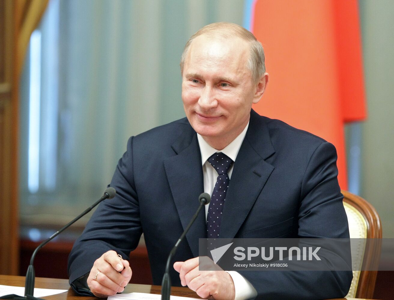 Vladimir Putin meets with Tsakhiagiin Elbegdorj