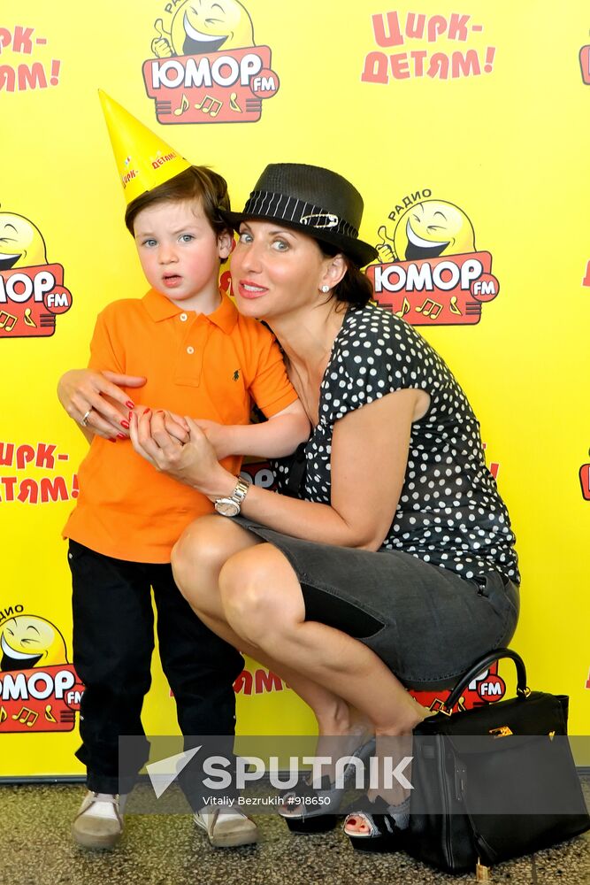 Alika Smekhova with son Makar