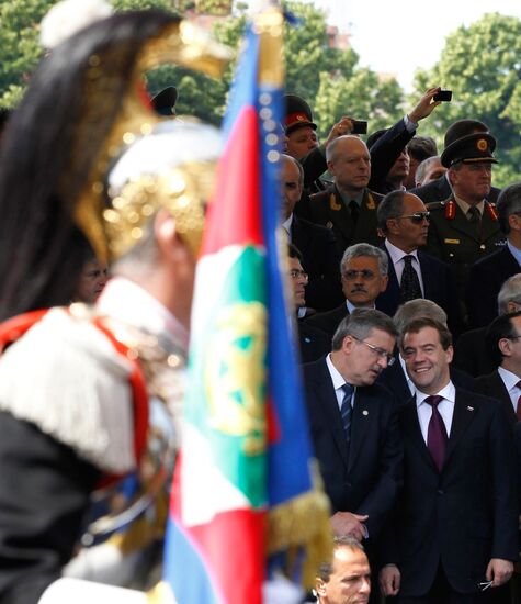 Dmitry Medvedev on working visit in Italy