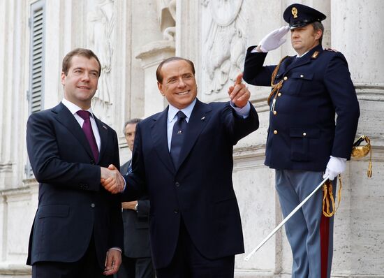 Dmitry Medvedev on working visit in Italy