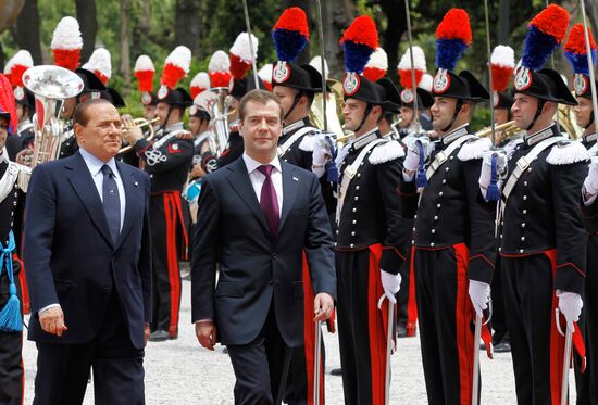 Dmitry Medvedev on working visit in Italy