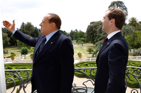 Dmitry Medvedev on working visit in Italy