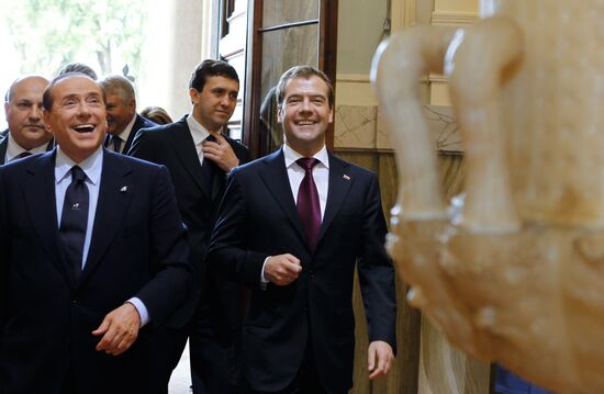 Dmitry Medvedev on working visit in Italy