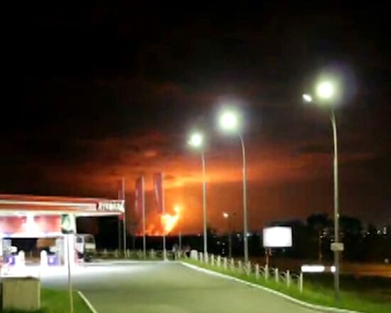 Explosions and fire at artillery depot, Udmurtia