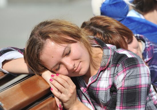 Sleep-out flashmob in Yekaterinburg