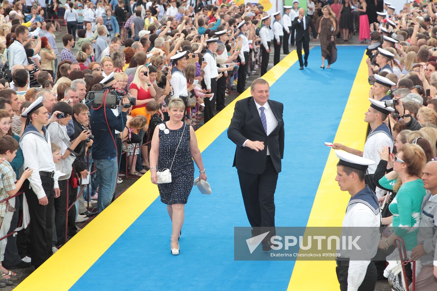 Mayor of Sochi Anatoly Pakhomov with his wife Elena