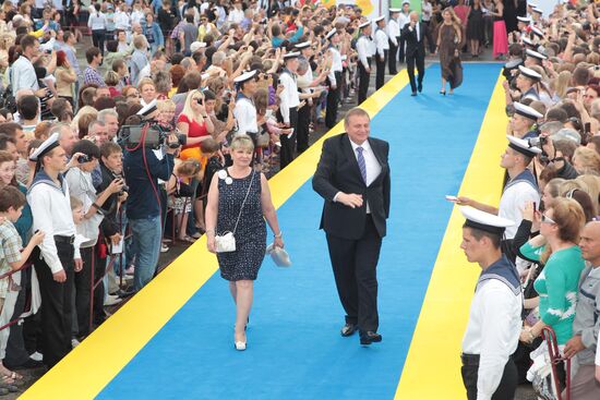 Mayor of Sochi Anatoly Pakhomov with his wife Elena