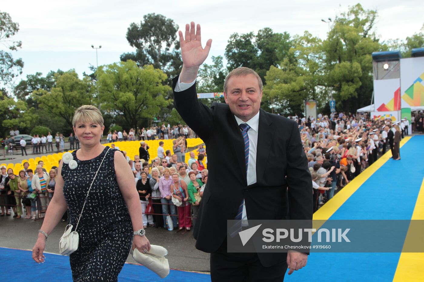 Mayor of Sochi Anatoly Pakhomov with his wife Elena