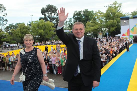 Mayor of Sochi Anatoly Pakhomov with his wife Elena