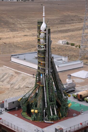 Preparing to launch a Soyuz-FG carrier rocket
