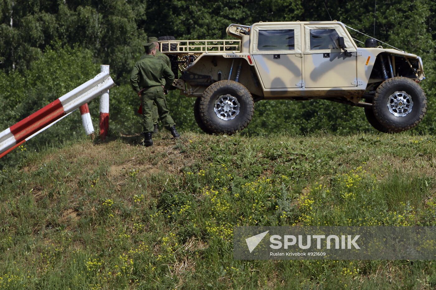 Sample display of military vehicles