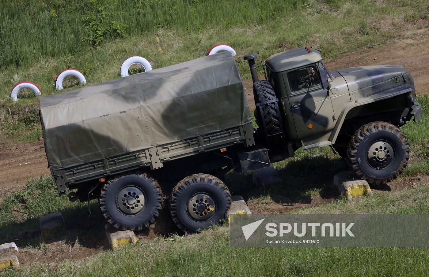 Sample display of military vehicles