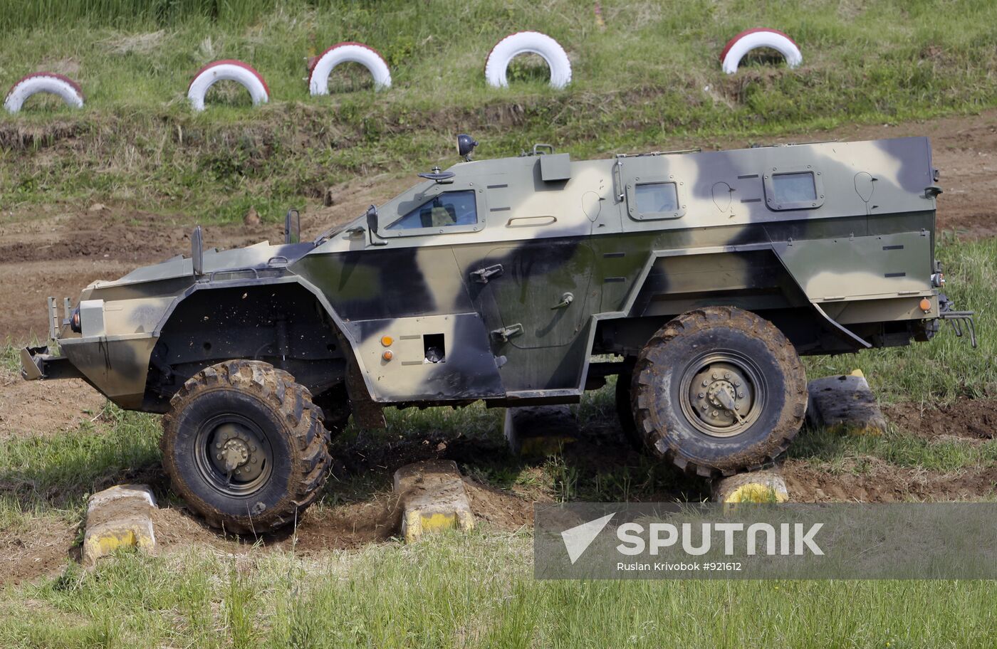 Sample display of military vehicles