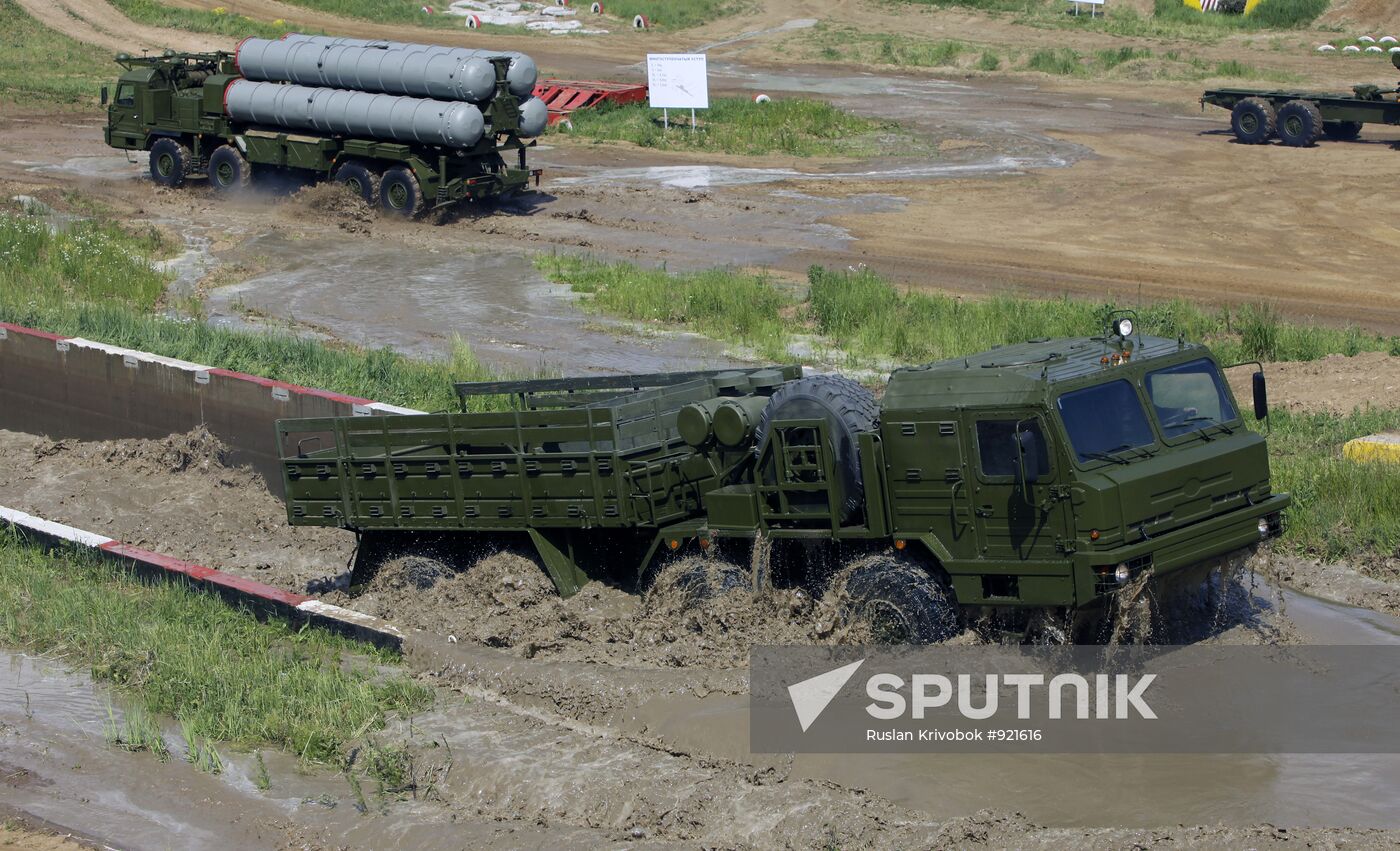 Sample display of military vehicles