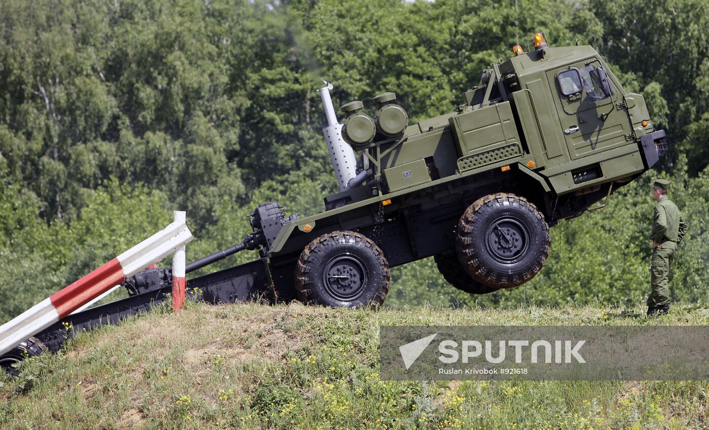 Sample display of military vehicles