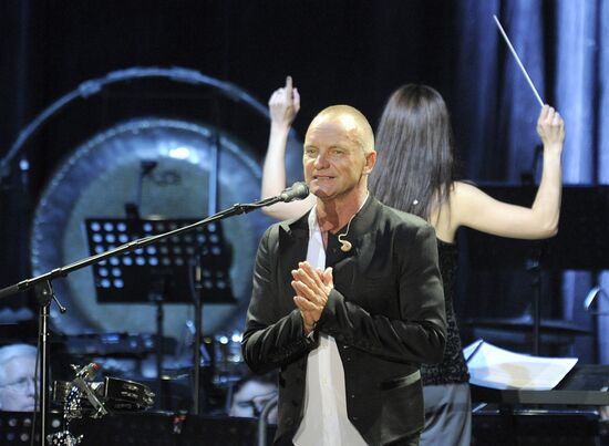 Concert of musician Sting, part of Symphonicity tour