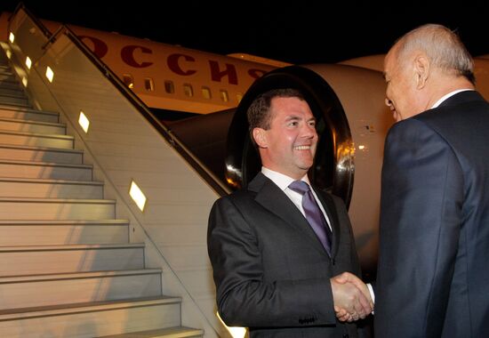 Dmitry Medvedev arrived in Uzbekistan on a working visit