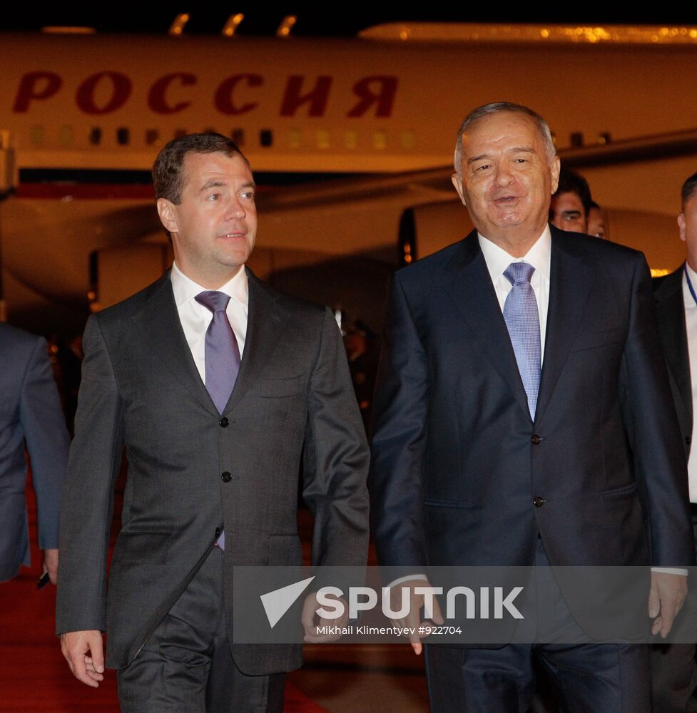 Dmitry Medvedev arrived in Uzbekistan on a working visit