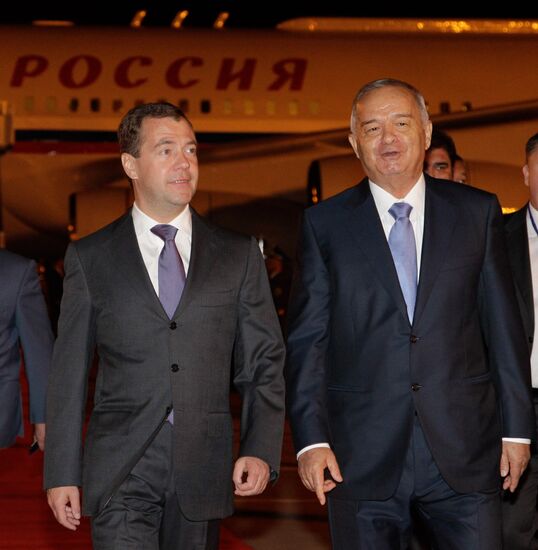 Dmitry Medvedev arrived in Uzbekistan on a working visit
