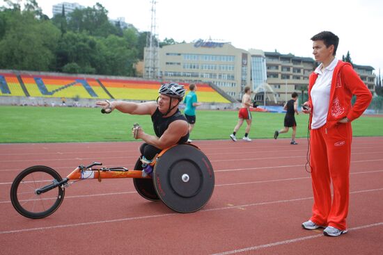 Training of Paralympics Team Russia in cross-country skiing