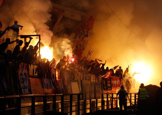 Football. RPFL. Match Locomotiv and Spartak