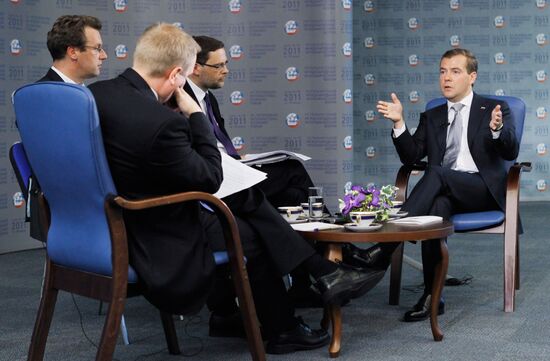 Dmitry Medvedev gives interview to The Financial Times