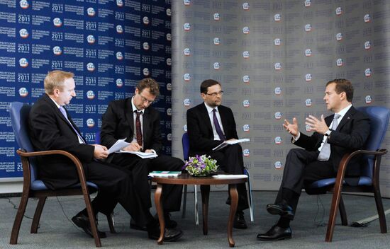 Dmitry Medvedev gives interview to The Financial Times