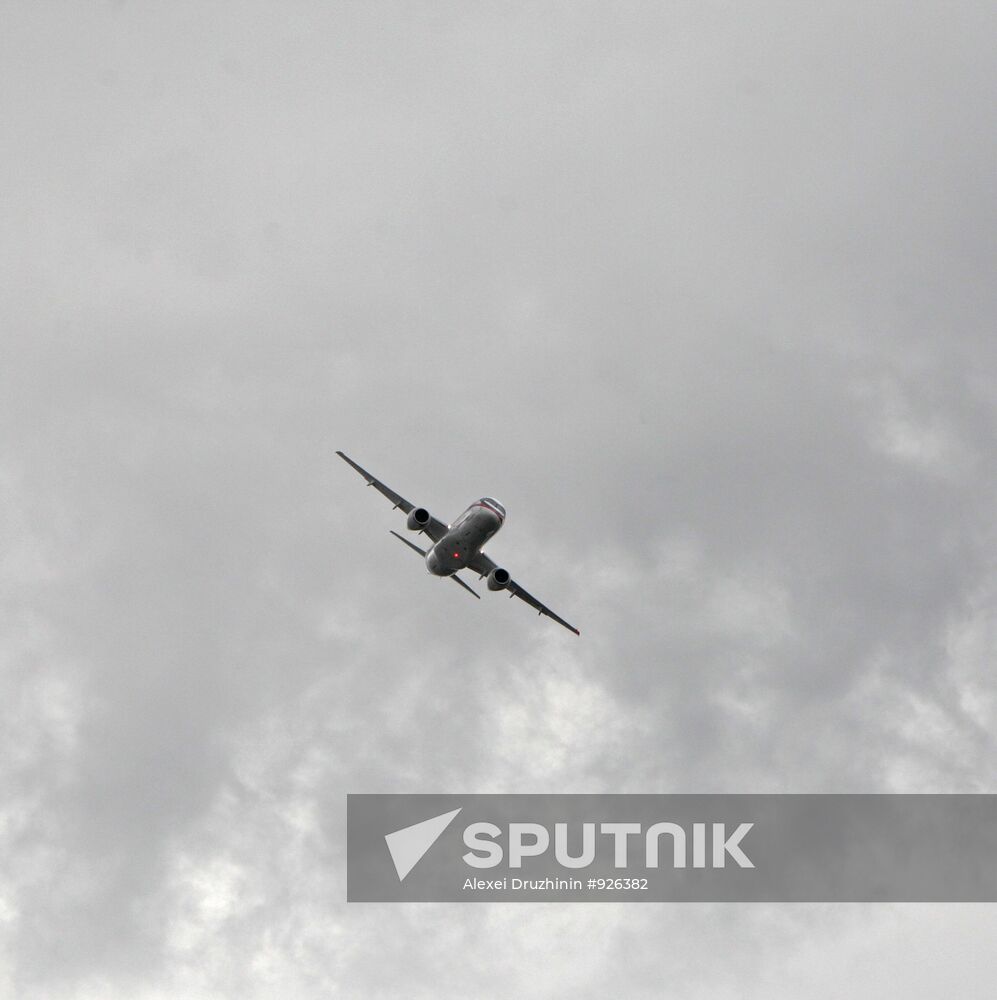 Russian Sukhoi Superjet 100 in flight