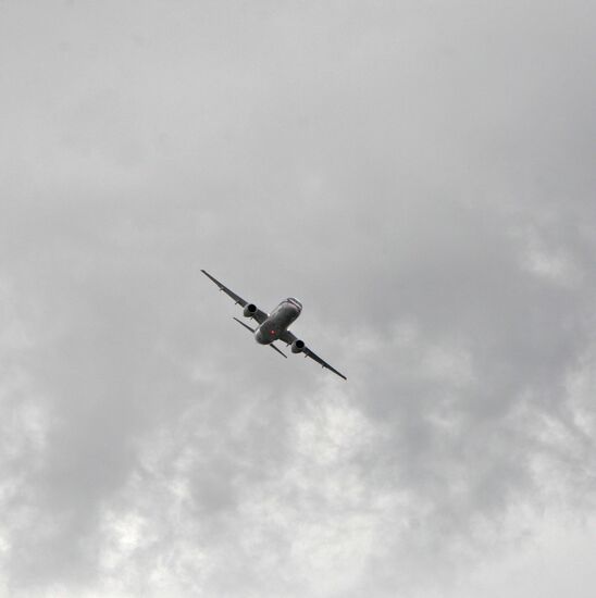 Russian Sukhoi Superjet 100 in flight