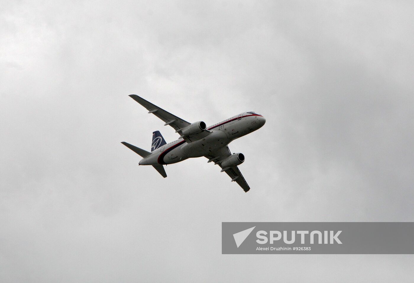 Russian Sukhoi Superjet 100 in flight