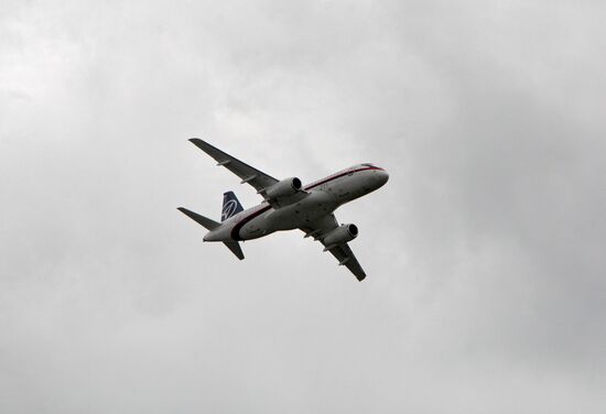Russian Sukhoi Superjet 100 in flight
