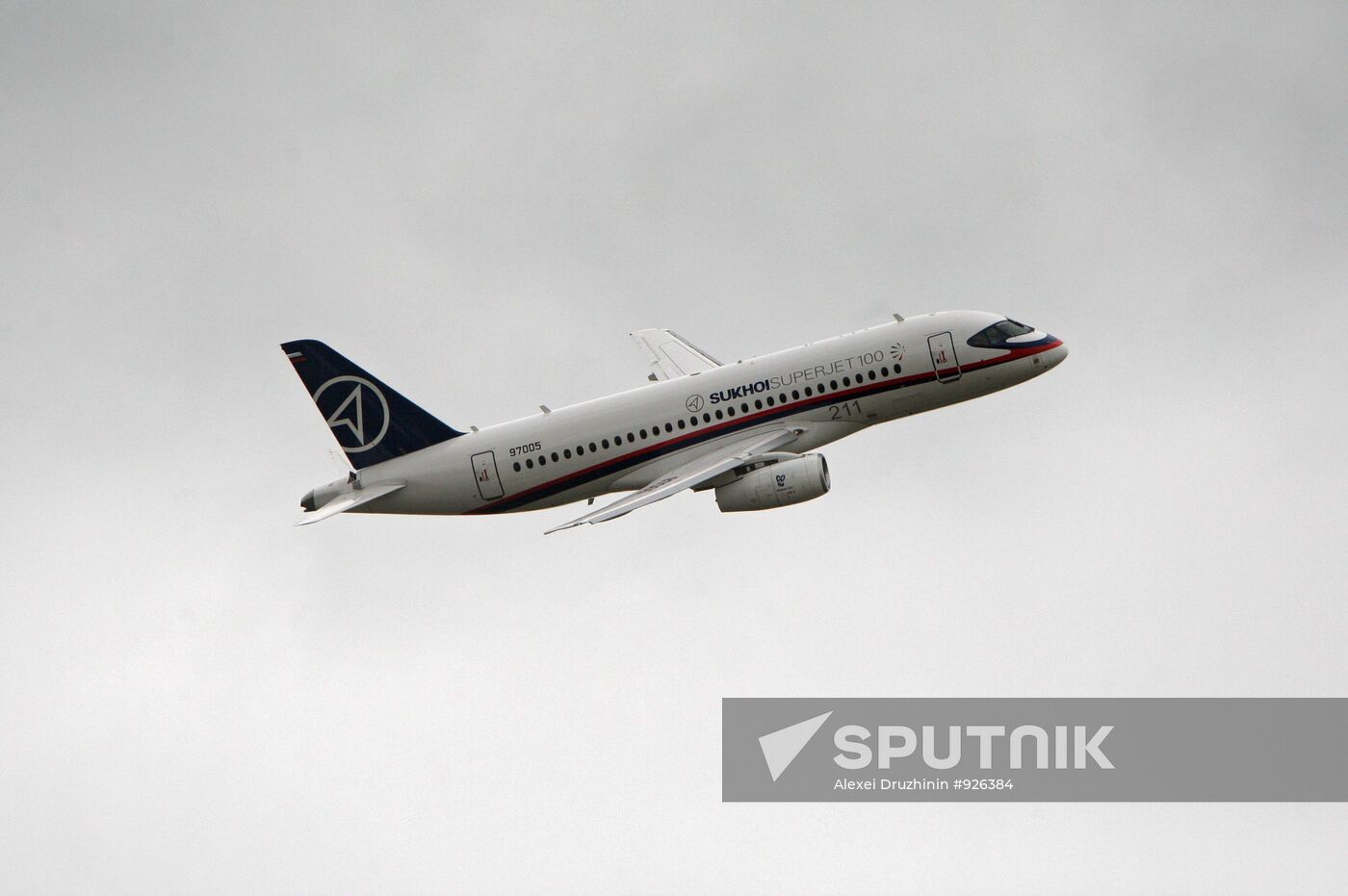 Russian Sukhoi Superjet 100 in flight