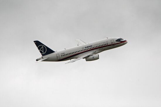 Russian Sukhoi Superjet 100 in flight