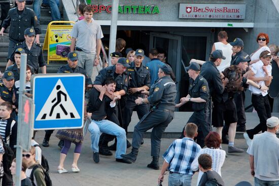 Revolution Through Social Networks rally in Minsk